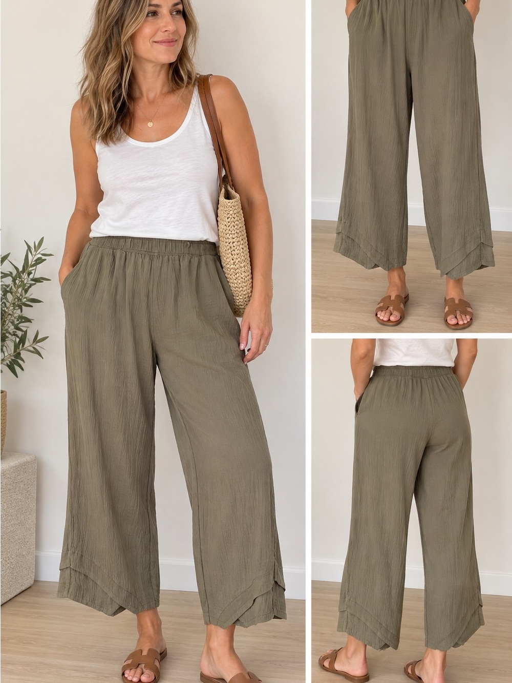 Casual Olive Women's Capris - Relaxed Pull-On Fit